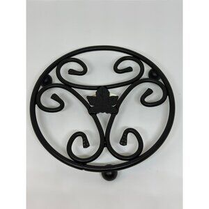 Longaberger Wrought Iron 6" Trivet with Leaf Center Home Decor Style NO BOX